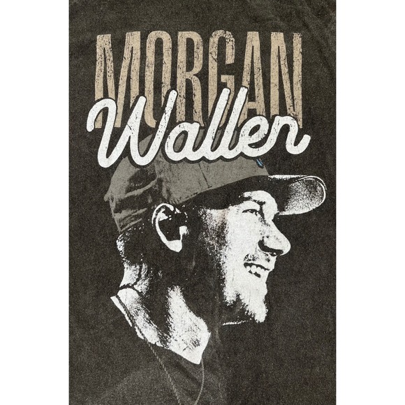 Morgan Wallen Graphic T Shirt Charcoal Gray Washed Cotton Short Sleeve Size M - Picture 2 of 6